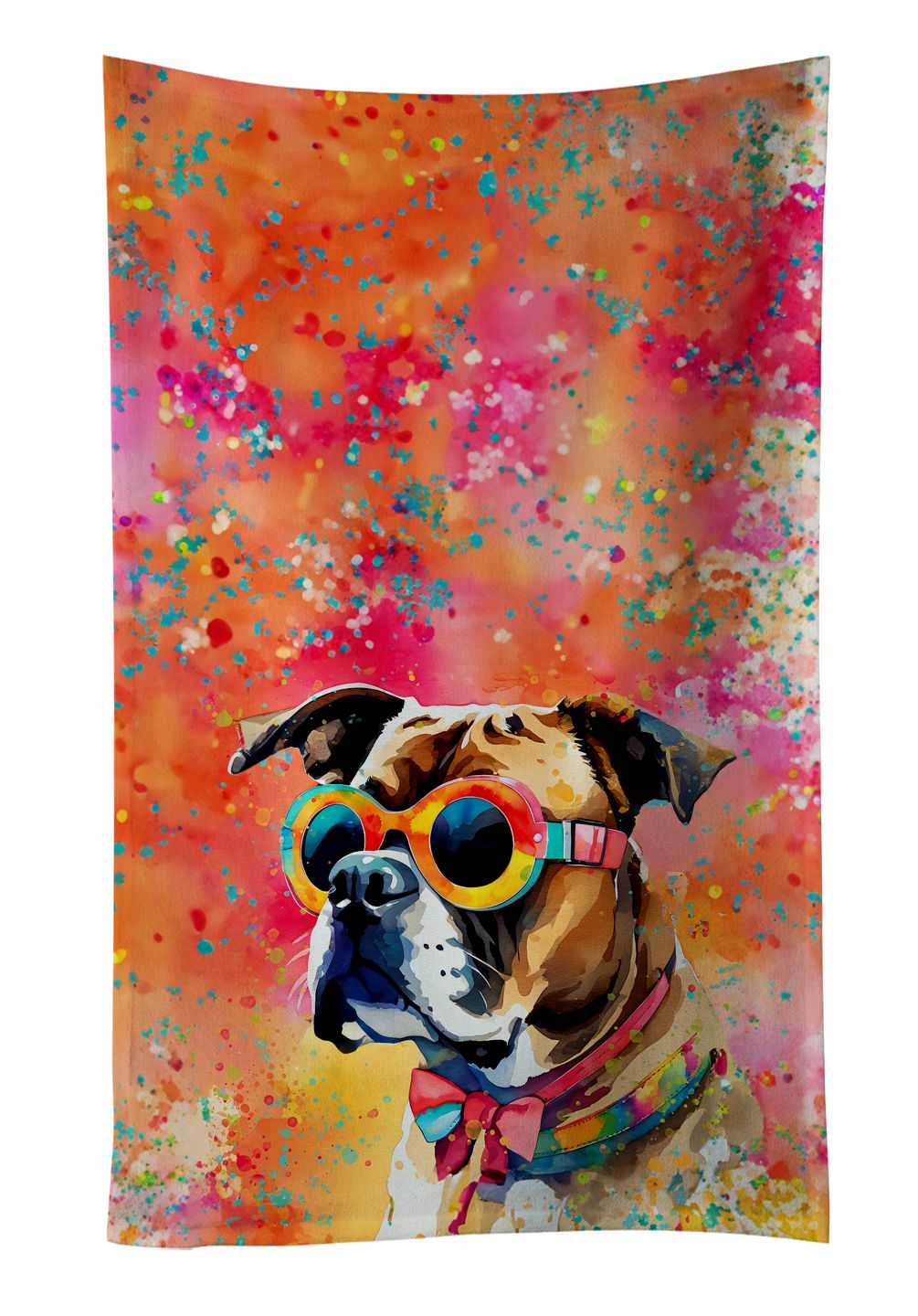 Boxer Hippie Dawg Kitchen Towel Dish Cloths Guest Hand Towel Decorative Bathroom Towel for Face,Tea, Dishcloth, Kitchen and Bath
