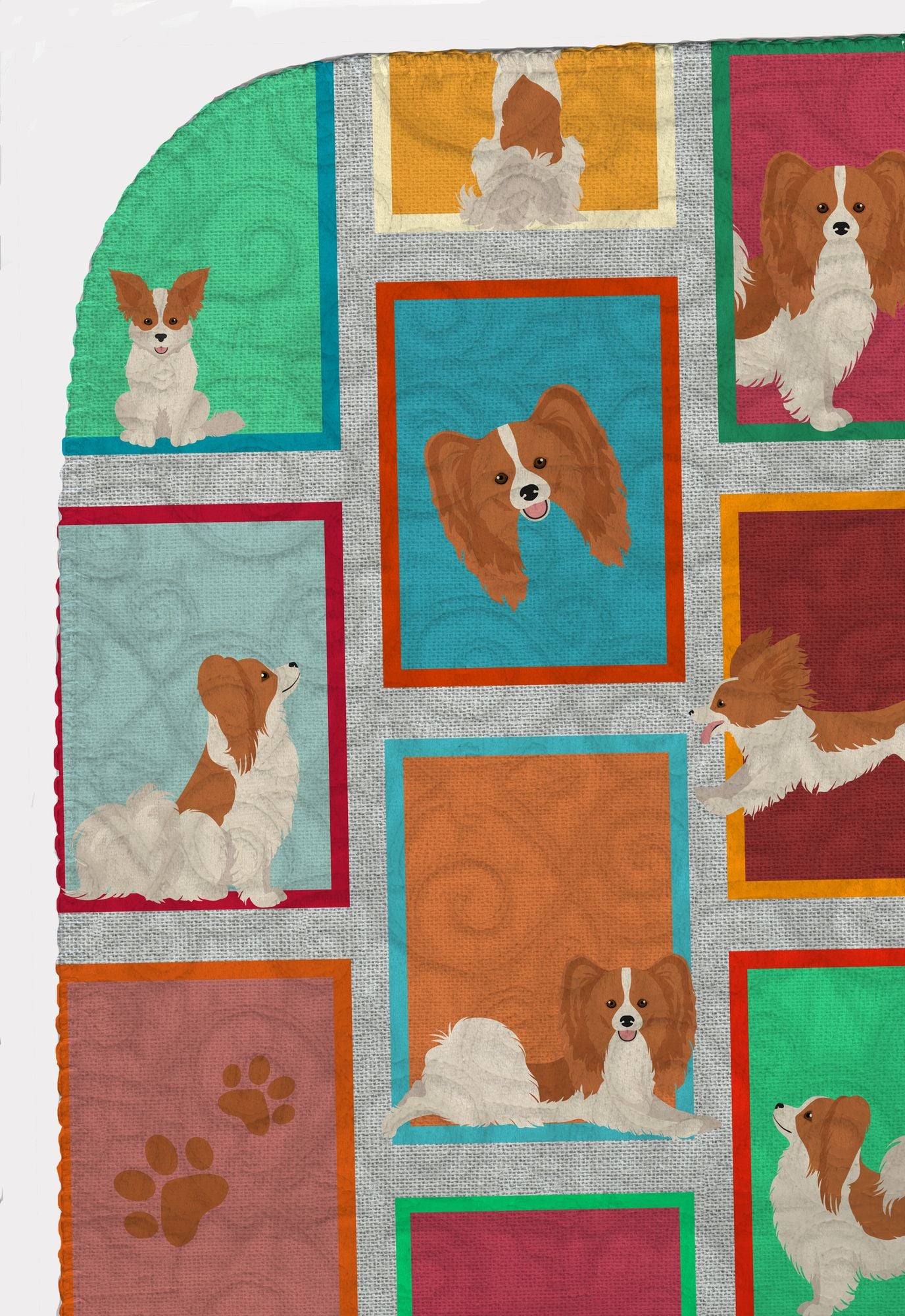 Lots of Red and White Papillon Quilted Blanket 50x60 Artwork Pattern Quilted Throw Blanket for Bed, Couch, Sofa, Soft and Lightweight