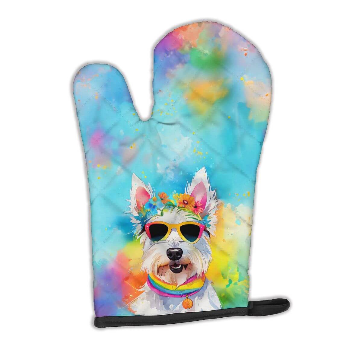 Westie Hippie Dawg Oven Mitt Heat Resistant Thick Oven Mitt for Hot Pans and Oven, Kitchen Mitt Protect Hands, Cooking Baking Glove