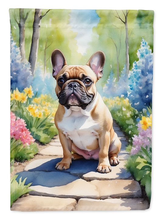 French Bulldog Spring Path Garden Flag Mailbox Flag Decorative Yard Flag Banner Outside Patio Artwork Yard Flower Beds, Garden Size, Multicolor
