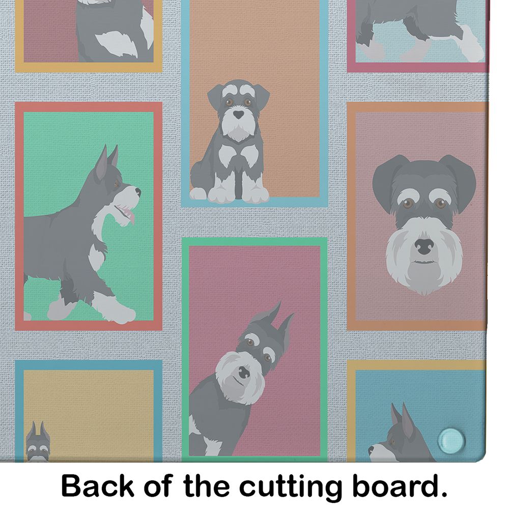 NEW Lots of Black and Silver Schnauzer Glass Cutting Board Decorative Tempered Glass Kitchen Cutting and Serving Board Large Size Chopping Board