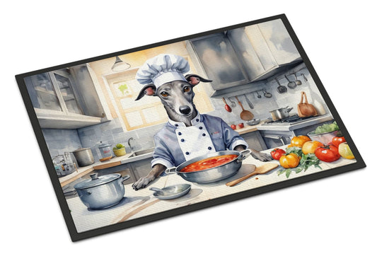 Greyhound The Chef Doormat Front Door Mat Indoor Outdoor Rugs for Entryway, Non Slip Washable Low Pile, 24H X 36W
