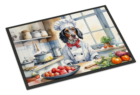 English Setter The Chef Doormat Front Door Mat Indoor Outdoor Rugs for Entryway, Non Slip Washable Low Pile, 24H X 36W