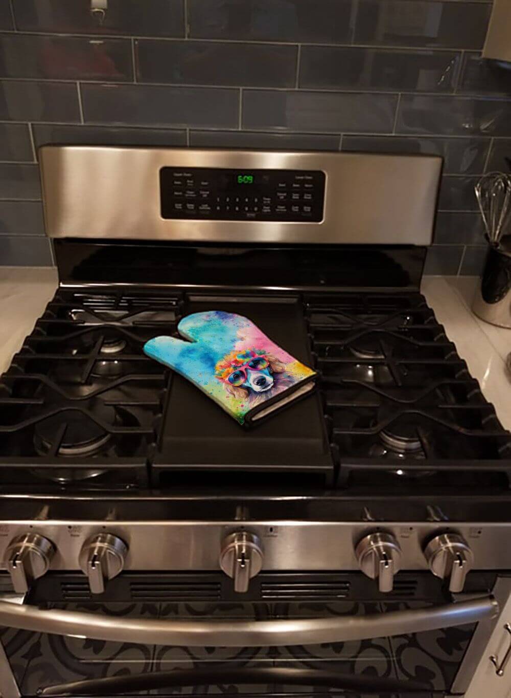Poodle Hippie Dawg Oven Mitt Heat Resistant Thick Oven Mitt for Hot Pans and Oven, Kitchen Mitt Protect Hands, Cooking Baking Glove