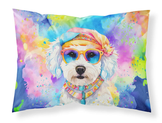 Bichon Frise Hippie Dawg Standard Pillowcase Lightweight Super Soft Easy Care Decorative Artwork Pillowcase, Standard