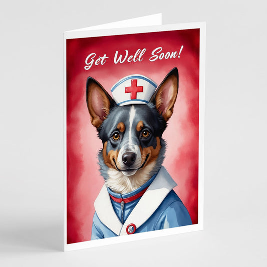 Australian Cattle Dog Get Well Soon Greeting Cards Pack of 8 Blank Cards with Envelopes Whimsical A7 Size 5x7 Blank Note Cards