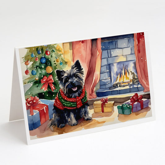 Cairn Terrier Christmas Greeting Cards Pack of 8 Blank Cards with Envelopes Whimsical A7 Size 5x7 Blank Note Cards