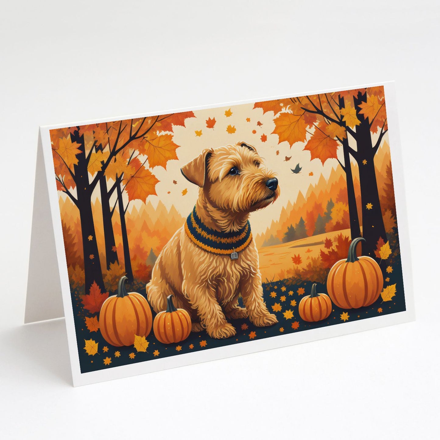 Lakeland Terrier Fall Greeting Cards Pack of 8 Blank Cards with Envelopes Whimsical A7 Size 5x7 Blank Note Cards