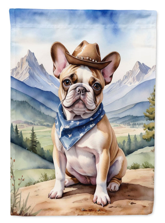 French Bulldog Cowboy Welcome Garden Flag Mailbox Flag Decorative Yard Flag Banner Outside Patio Artwork Yard Flower Beds, Garden Size, Multicolor