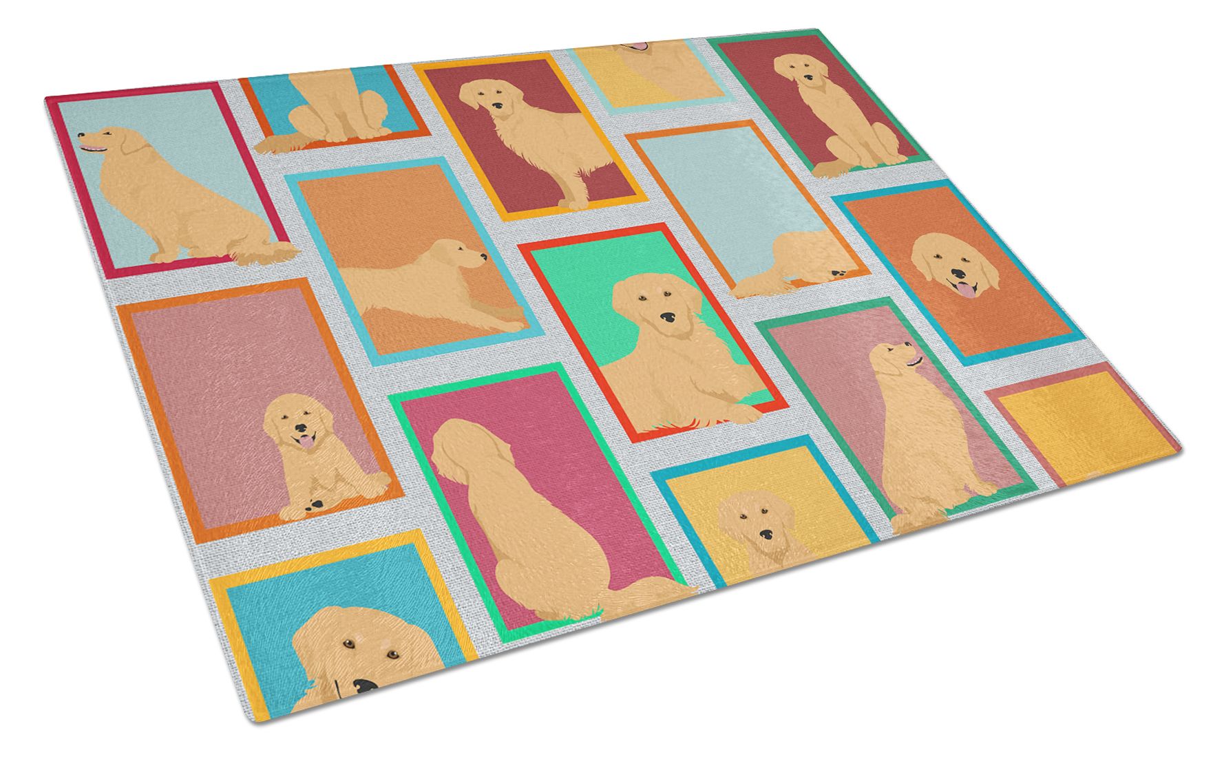 NEW Lots of Golden Retriever Glass Cutting Board Decorative Tempered Glass Kitchen Cutting and Serving Board Large Size Chopping Board