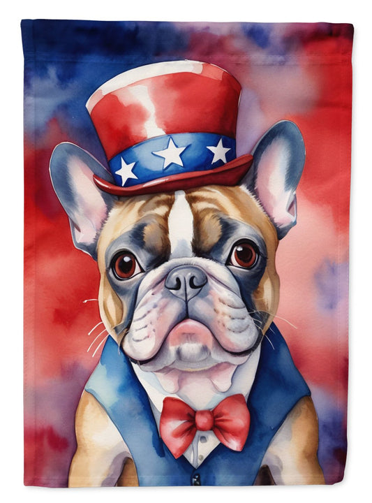 French Bulldog Patriotic American House Flag Large Porch Sleeve Pole Decorative Outside Yard Banner Artwork Wall Hanging, Polyester, House Size, Multicolor
