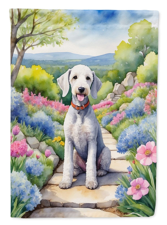 Bedlington Terrier Spring Garden Garden Flag Mailbox Flag Decorative Yard Flag Banner Outside Patio Artwork Yard Flower Beds, Garden Size, Multicolor