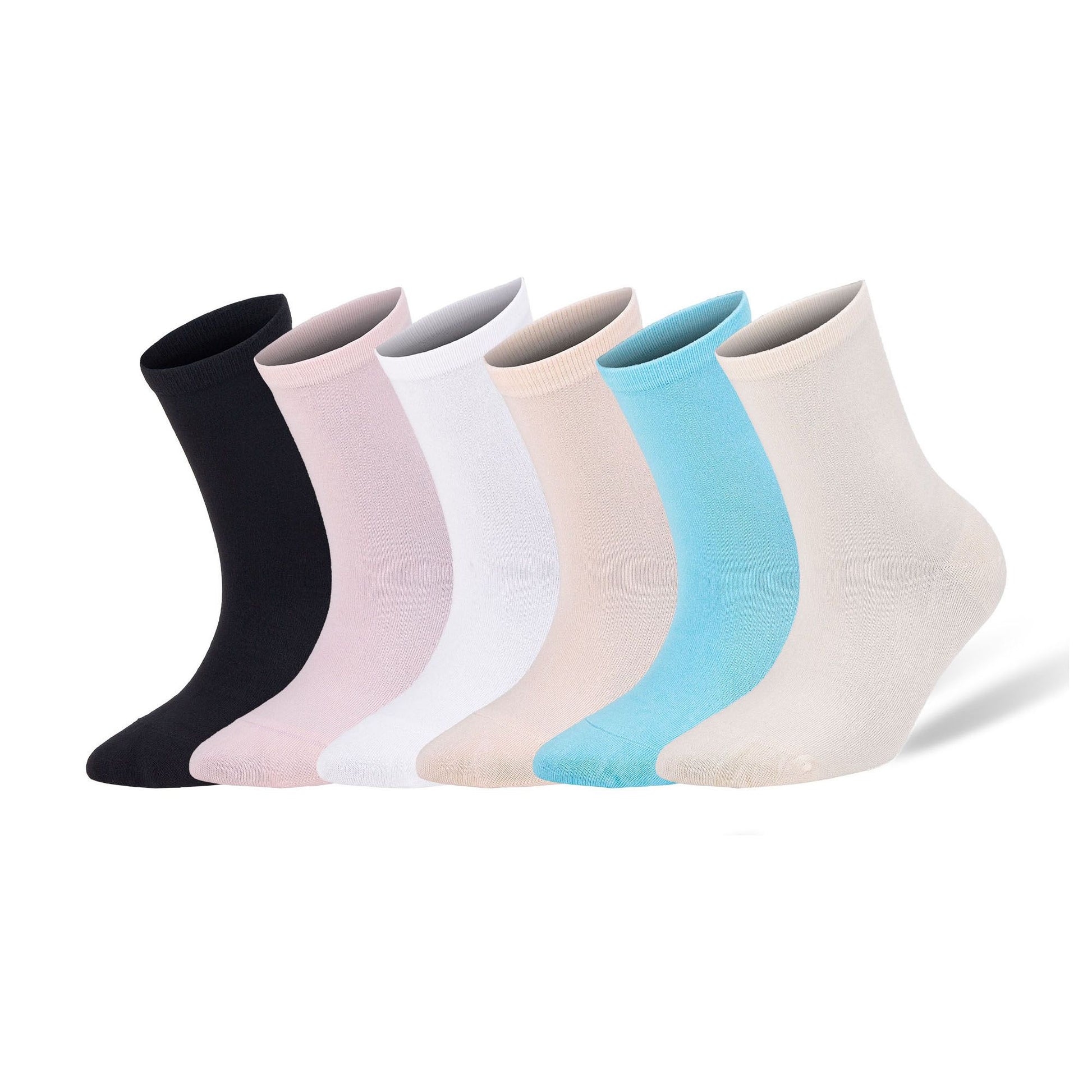 Bamboo Crew Socks for Women Size 6-9 Seamless Bamboo Fiber Socks 6 Pairs with Gift Box
