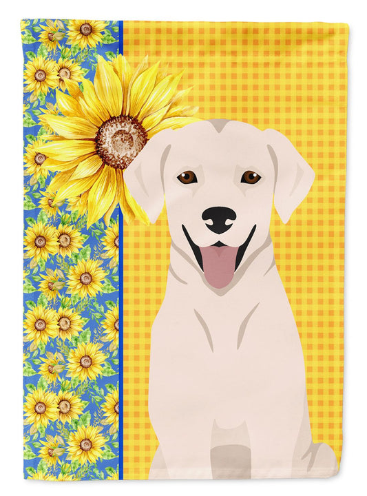 Summer Sunflowers White Cream Labrador Retriever Garden Flag Mailbox Flag Decorative Yard Flag Banner Outside Patio Artwork Yard Flower Beds, Garden Size, Multicolor