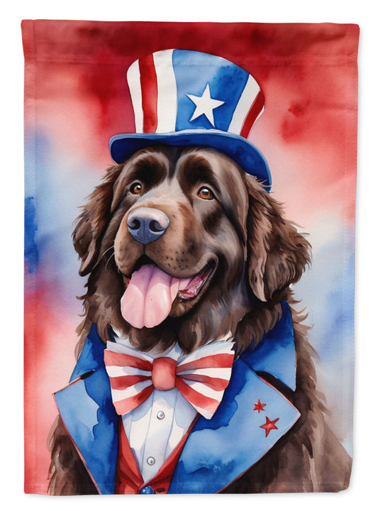 Newfoundland Patriotic American House Flag Large Porch Sleeve Pole Decorative Outside Yard Banner Artwork Wall Hanging, Polyester, House Size, Multicolor
