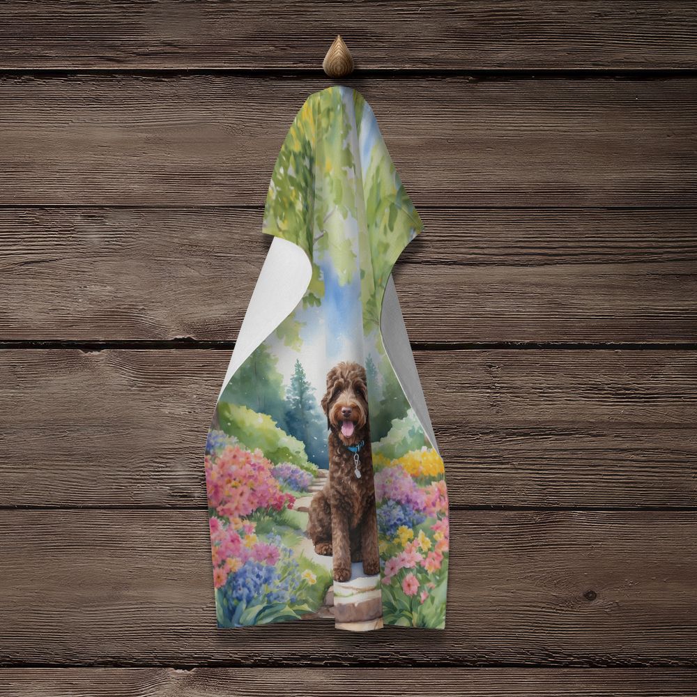 Labradoodle Spring Path Kitchen Towel Dish Cloths Guest Hand Towel Decorative Bathroom Towel for Face,Tea, Dishcloth, Kitchen and Bath
