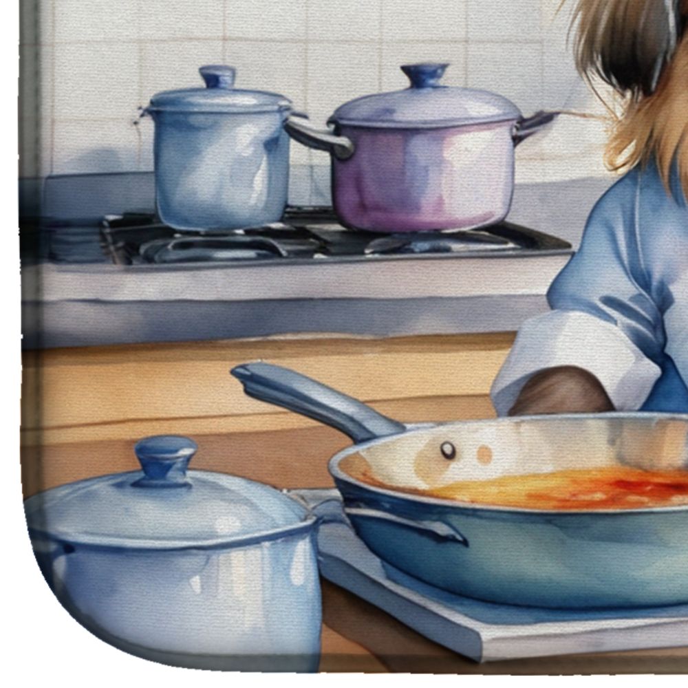 Pekingese The Chef Dish Drying Mat Absorbent Dish Drying Mat Pad for Kitchen Counter Dish Drainer Mat for Countertop, 14 x 21", Multicolor