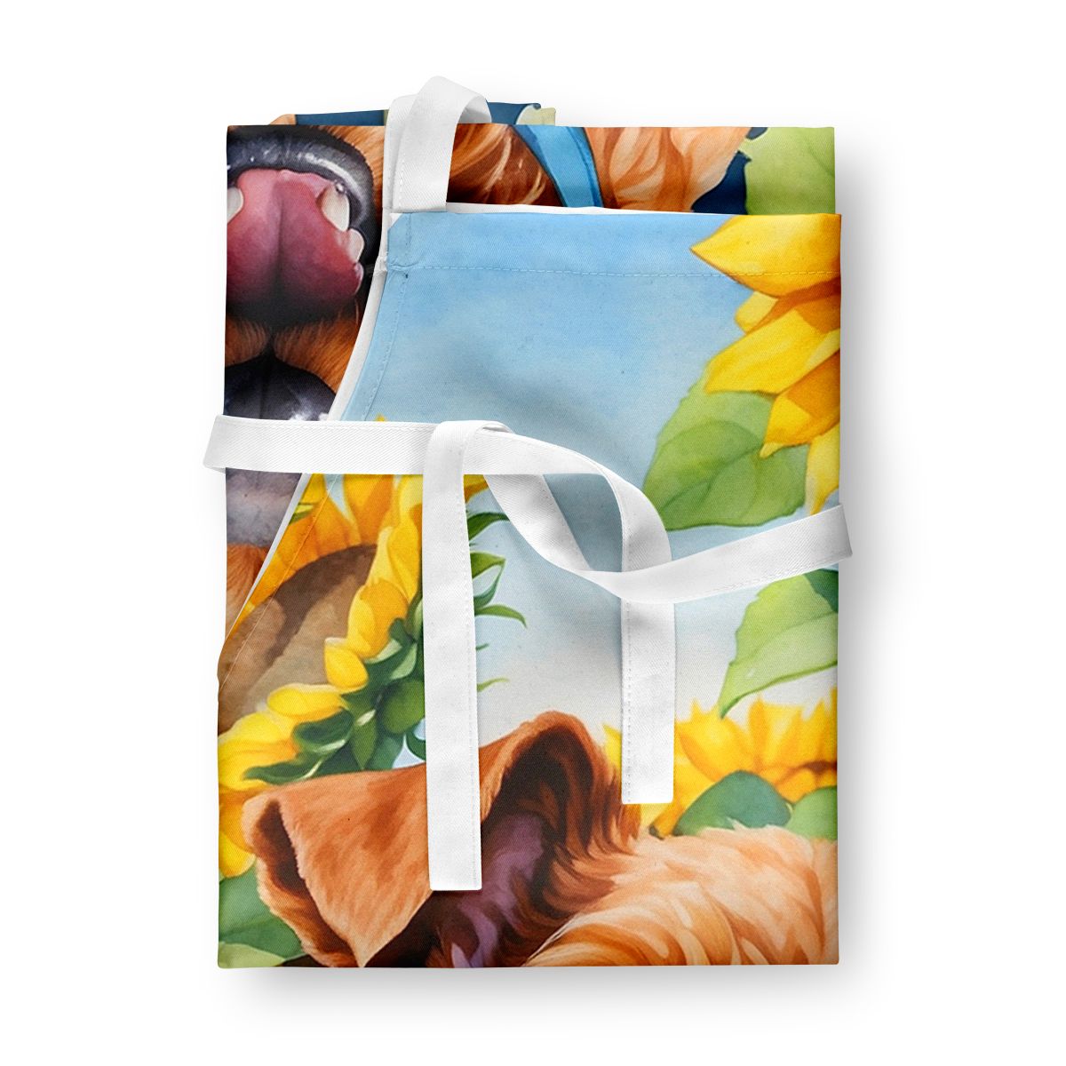 Irish Terrier in Sunflowers Apron Cooking Kitchen Server Baking Crafts Gardening for Adult Women Men, Unisex, Large, Multicolor