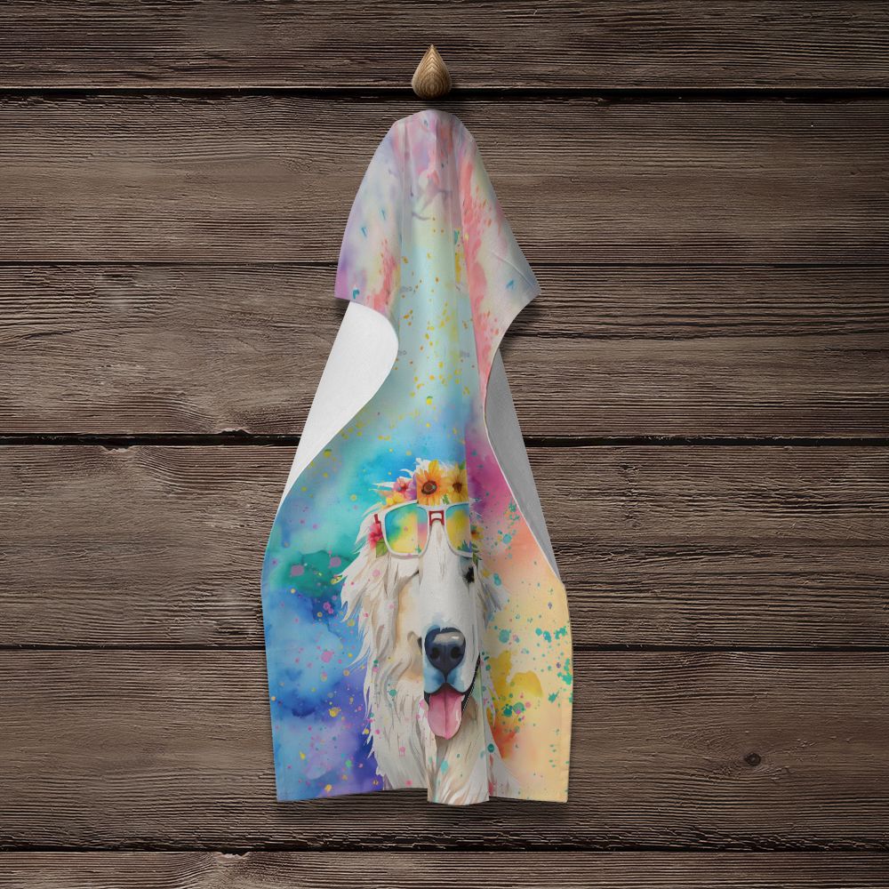 Great Pyrenees Hippie Dawg Kitchen Towel Dish Cloths Guest Hand Towel Decorative Bathroom Towel for Face,Tea, Dishcloth, Kitchen and Bath