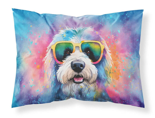 Old English Sheepdog Hippie Dawg Standard Pillowcase Lightweight Super Soft Easy Care Decorative Artwork Pillowcase, Standard