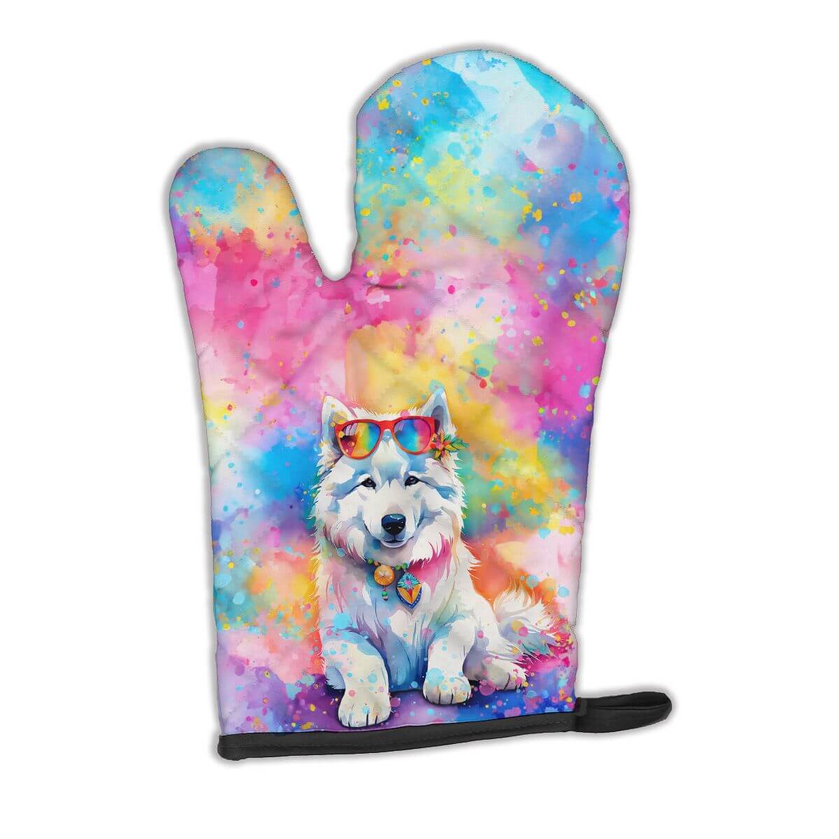 Samoyed Hippie Dawg Oven Mitt Heat Resistant Thick Oven Mitt for Hot Pans and Oven, Kitchen Mitt Protect Hands, Cooking Baking Glove