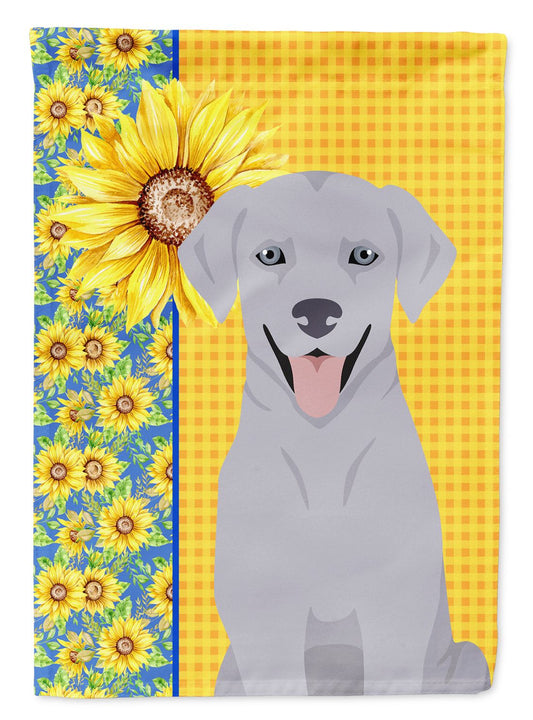 Summer Sunflowers Silver Labrador Retriever Garden Flag Mailbox Flag Decorative Yard Flag Banner Outside Patio Artwork Yard Flower Beds, Garden Size, Multicolor