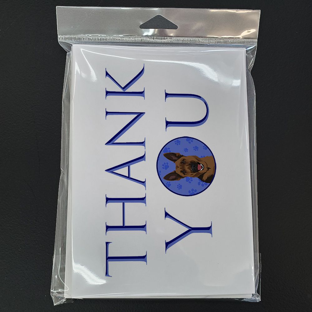 German Shepherd Black and Tan #2 Thank You Greeting Cards Pack of 8 Blank Cards with Envelopes Whimsical A7 Size 5x7 Blank Note Cards