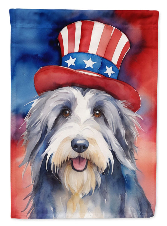 Bearded Collie Patriotic American Garden Flag Mailbox Flag Decorative Yard Flag Banner Outside Patio Artwork Yard Flower Beds, Garden Size, Multicolor