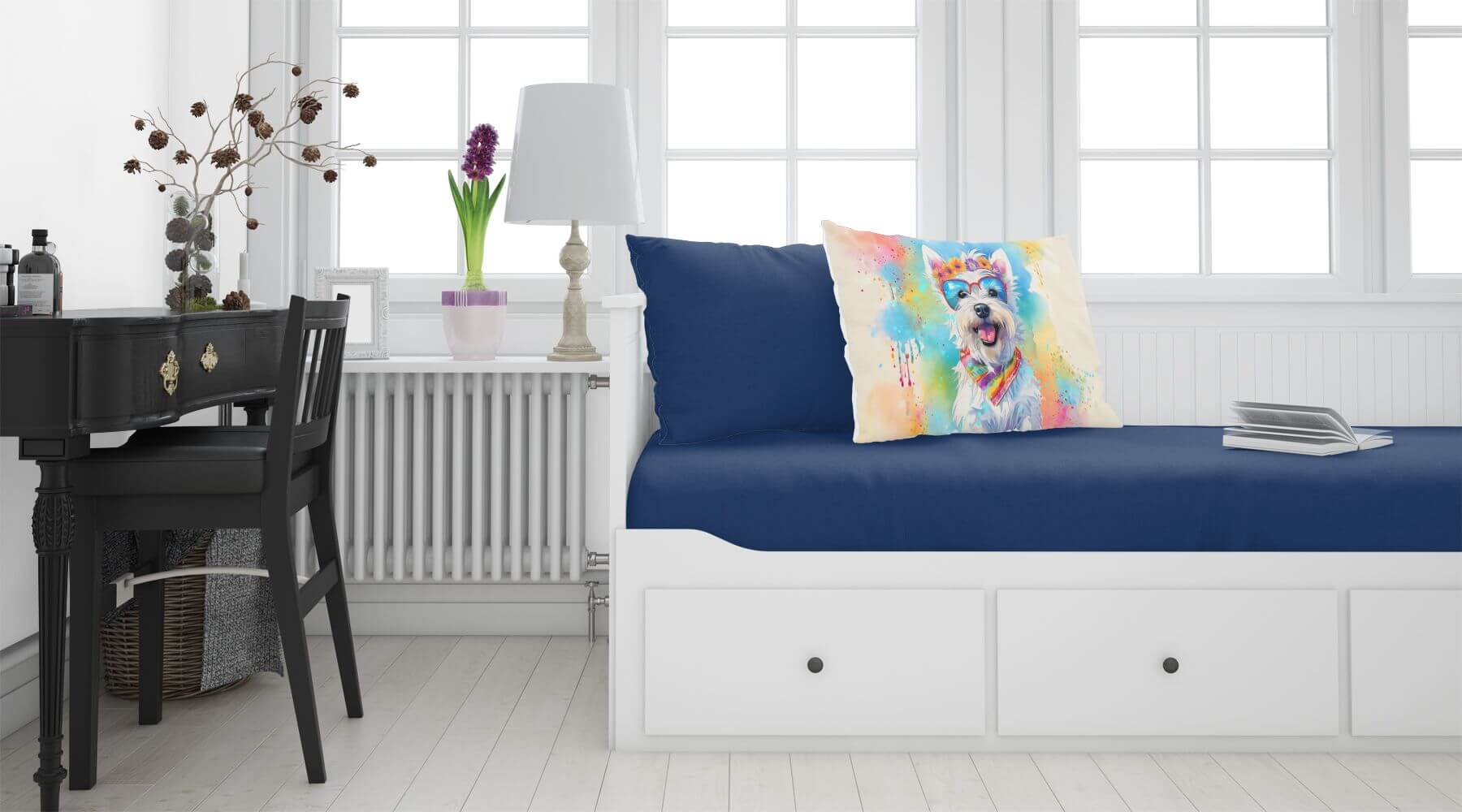 Westie Hippie Dawg Standard Pillowcase Lightweight Super Soft Easy Care Decorative Artwork Pillowcase, Standard