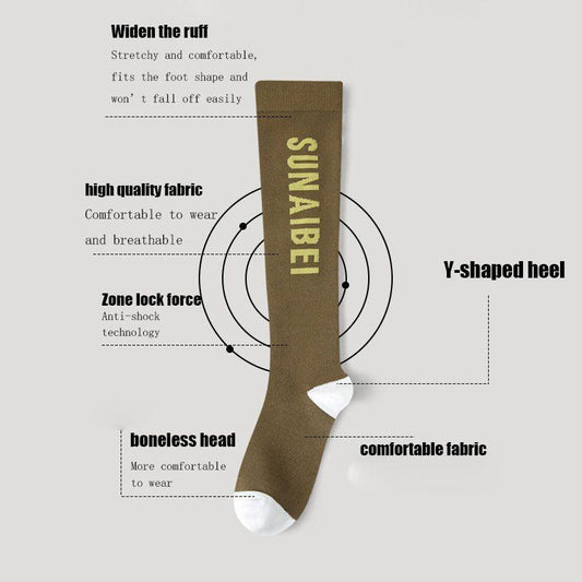 Womens Running Compression Socks Sports Cycling Fitness Yoga Flight Compression Socks Crew Athletic Hiking Wicking Anti Blister Cushioned Anti-odor And Breathable For Running Hiking Cycling Fitness