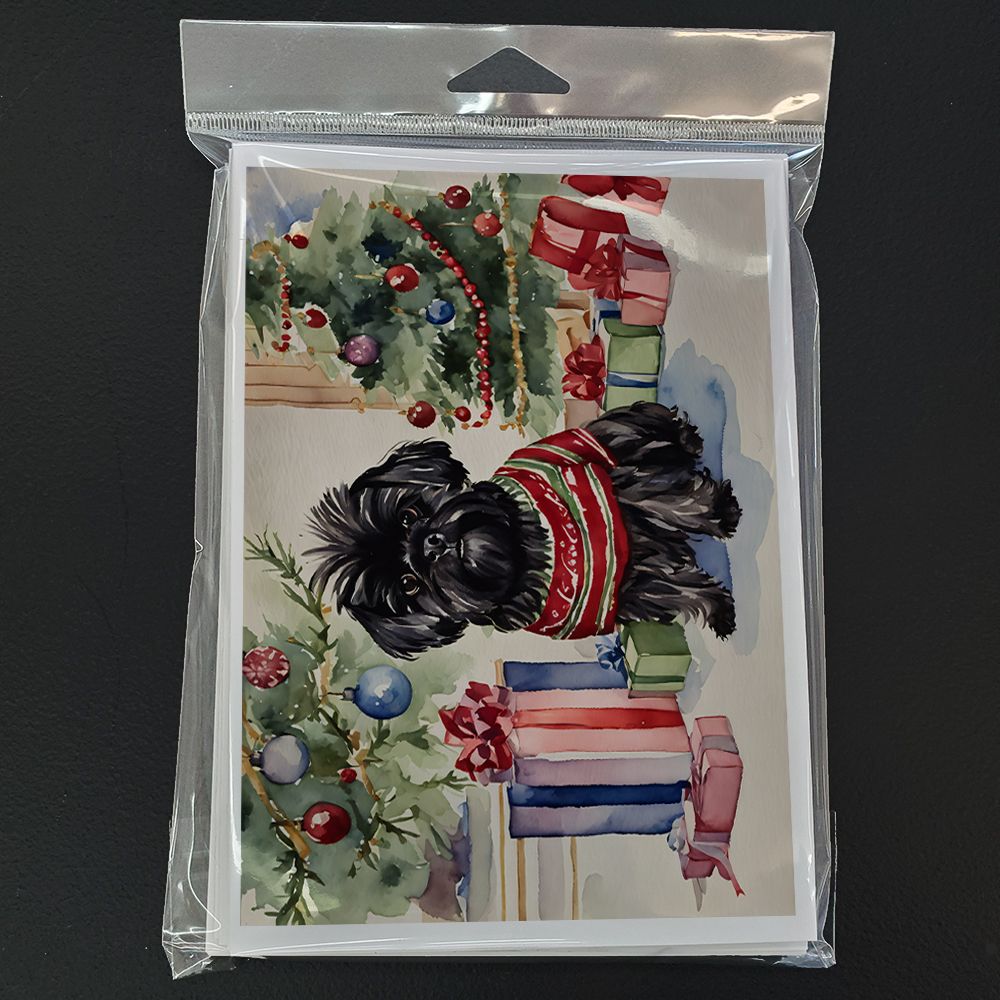Affenpinscher Christmas Greeting Cards Pack of 8 Blank Cards with Envelopes Whimsical A7 Size 5x7 Blank Note Cards