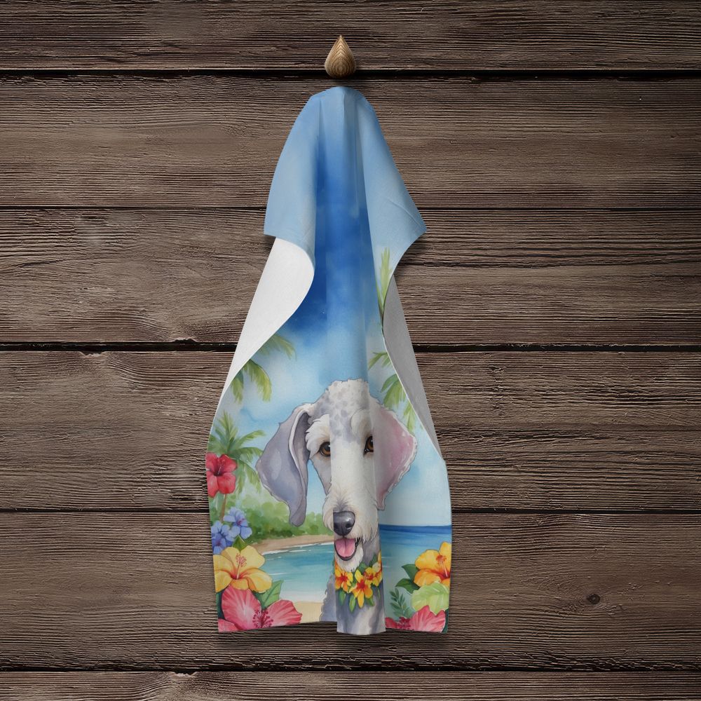 Bedlington Terrier Luau Kitchen Towel Dish Cloths Guest Hand Towel Decorative Bathroom Towel for Face,Tea, Dishcloth, Kitchen and Bath