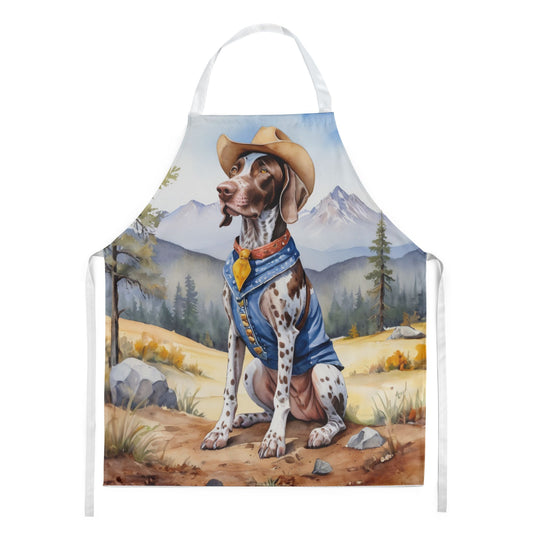 German Shorthaired Pointer Cowboy Welcome Apron Cooking Kitchen Server Baking Crafts Gardening for Adult Women Men, Unisex, Large, Multicolor