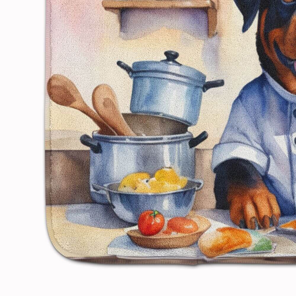 Rottweiler The Chef Memory Foam Kitchen Mat Machine Washable Anti-Fatigue Mat Cushion Comfort Bath Mat or Kitchen Rug