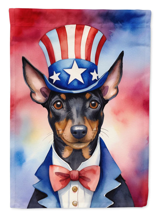 Manchester Terrier Patriotic American House Flag Large Porch Sleeve Pole Decorative Outside Yard Banner Artwork Wall Hanging, Polyester, House Size, Multicolor