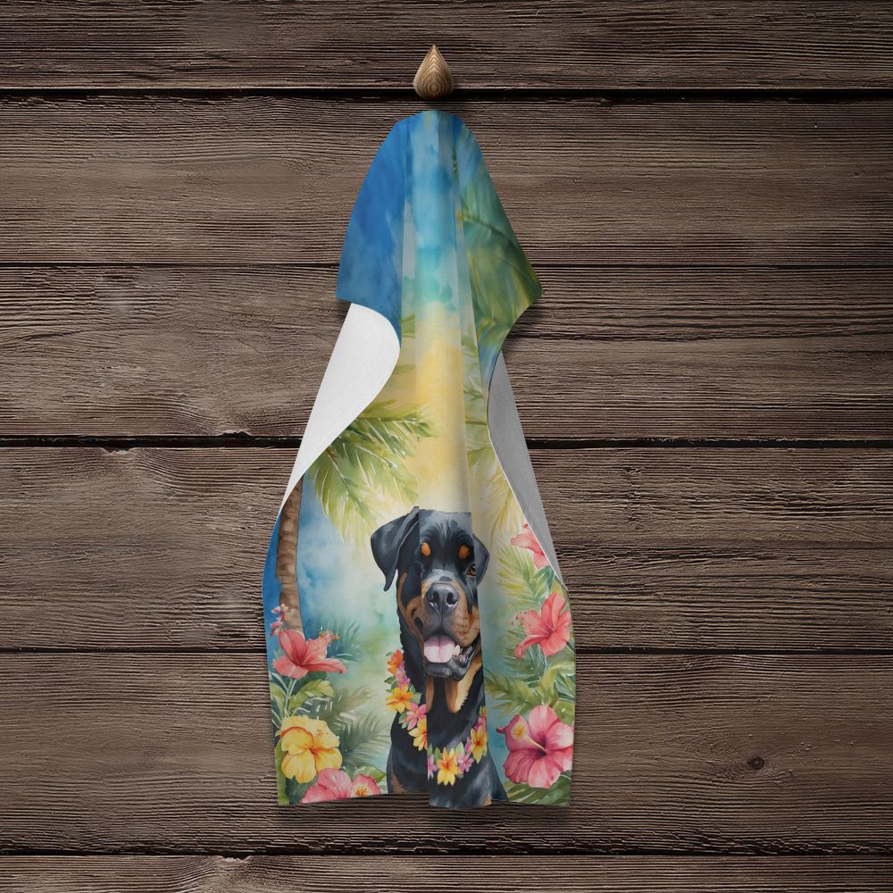 Rottweiler Luau Kitchen Towel Dish Cloths Guest Hand Towel Decorative Bathroom Towel for Face,Tea, Dishcloth, Kitchen and Bath