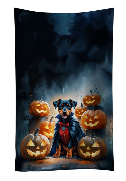 Doberman Pinscher Puppy Halloween Kitchen Towel Dish Cloths Guest Hand Towel Decorative Bathroom Towel for Face,Tea, Dishcloth, Kitchen and Bath