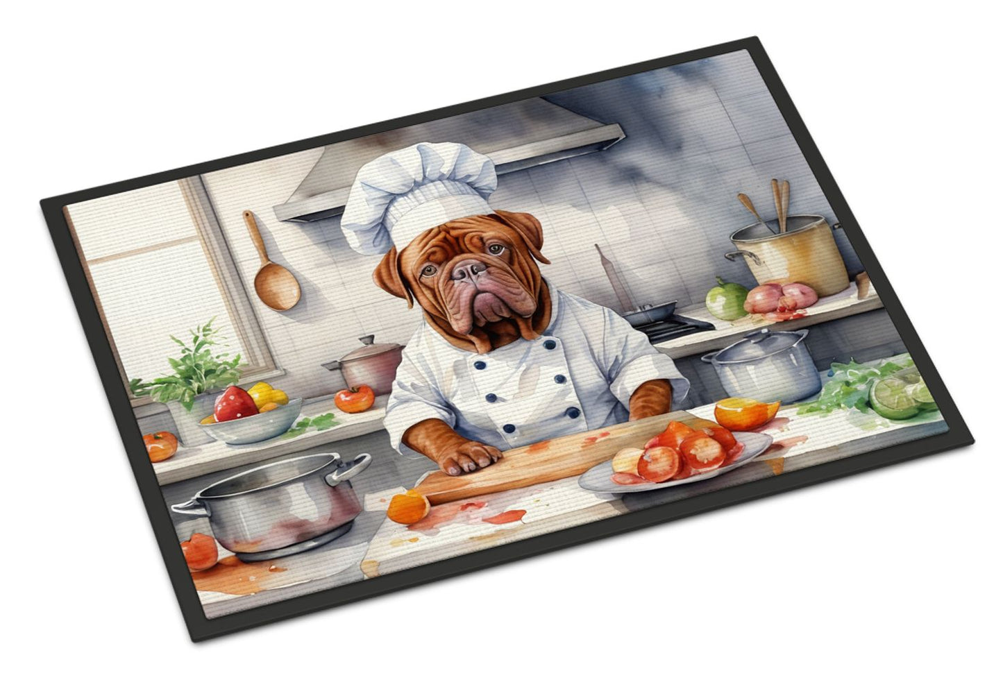 NEW Dogue de Bordeaux The Chef Doormat Front Door Mat Indoor Outdoor Rugs for Entryway, Non Slip Washable Low Pile, 18H X 27W