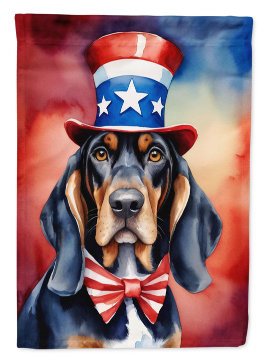 Black and Tan Coonhound Patriotic American Garden Flag Mailbox Flag Decorative Yard Flag Banner Outside Patio Artwork Yard Flower Beds, Garden Size, Multicolor