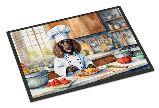 NEW American Water Spaniel The Chef Doormat Front Door Mat Indoor Outdoor Rugs for Entryway, Non Slip Washable Low Pile, 18H X 27W