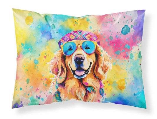 Golden Retriever Hippie Dawg Standard Pillowcase Lightweight Super Soft Easy Care Decorative Artwork Pillowcase, Standard