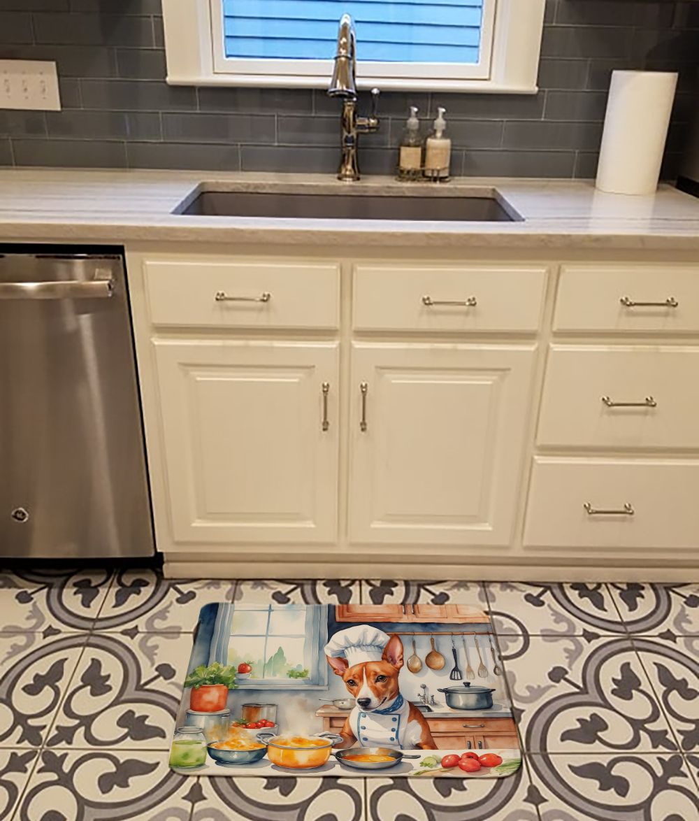 Basenji The Chef Memory Foam Kitchen Mat Machine Washable Anti-Fatigue Mat Cushion Comfort Bath Mat or Kitchen Rug