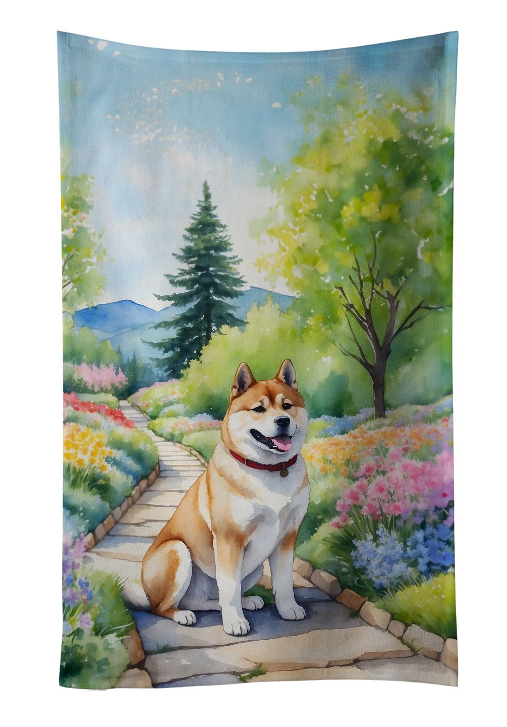 Akita Spring Garden Kitchen Towel Dish Cloths Guest Hand Towel Decorative Bathroom Towel for Face,Tea, Dishcloth, Kitchen and Bath