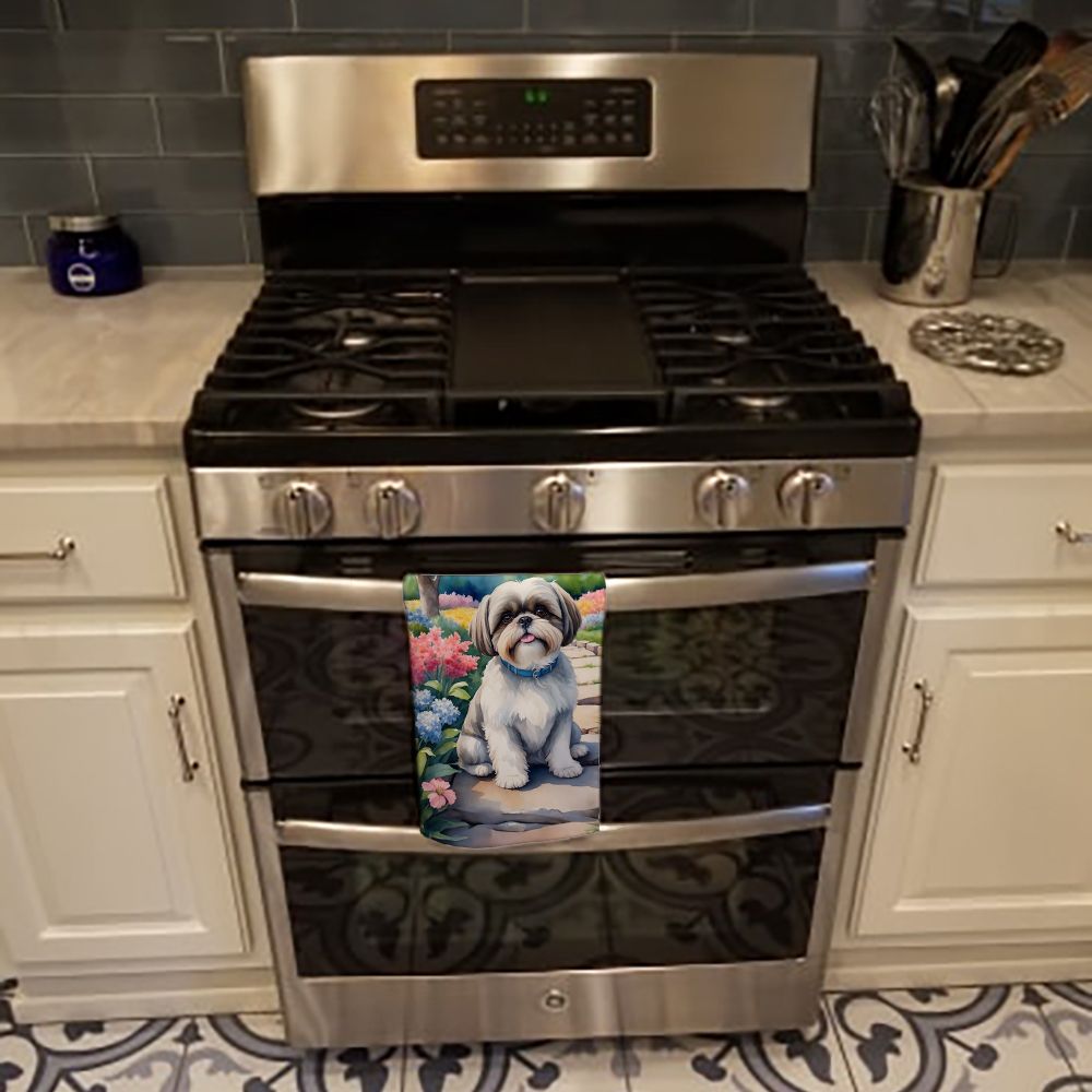 Shih Tzu Spring Path Kitchen Towel Dish Cloths Guest Hand Towel Decorative Bathroom Towel for Face,Tea, Dishcloth, Kitchen and Bath