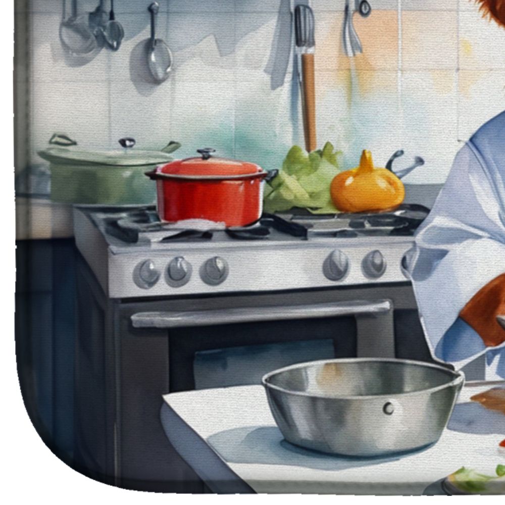 Nova Scotia Duck Tolling Retriever The Chef Dish Drying Mat Absorbent Dish Drying Mat Pad for Kitchen Counter Dish Drainer Mat for Countertop, 14 x 21", Multicolor