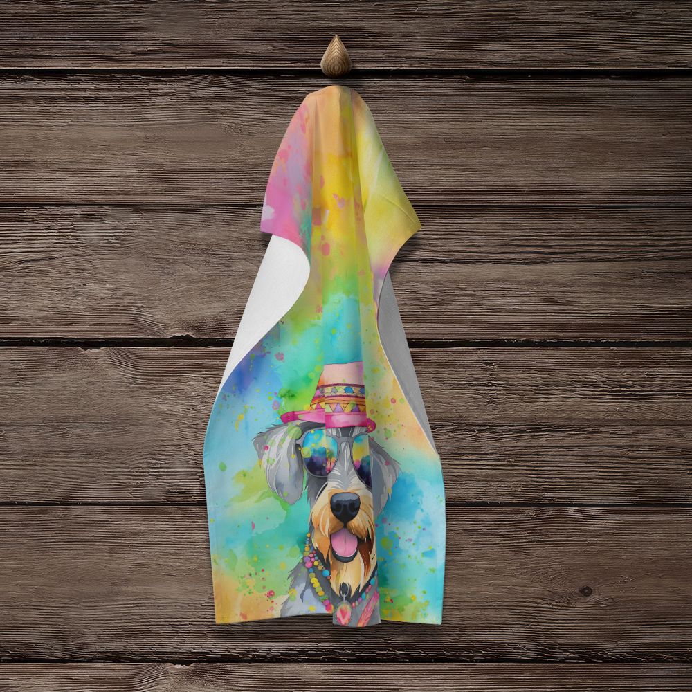 Schnauzer Hippie Dawg Kitchen Towel Dish Cloths Guest Hand Towel Decorative Bathroom Towel for Face,Tea, Dishcloth, Kitchen and Bath