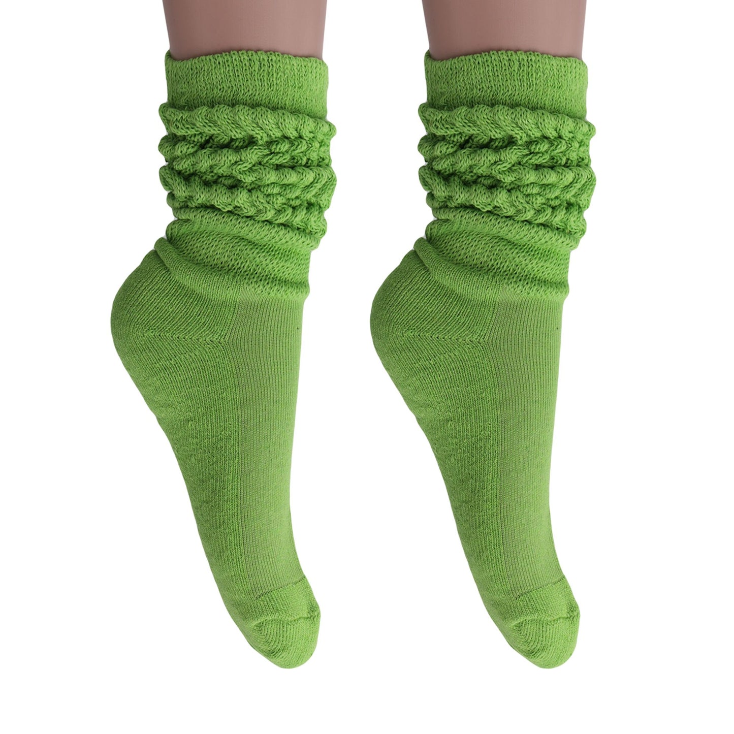 Women's Extra Long Slouch Scrunch Socks Knee High, Cotton Blend, Pack of 2, Fits Shoe Sizes 5-10, 80s Style, 28 Colors