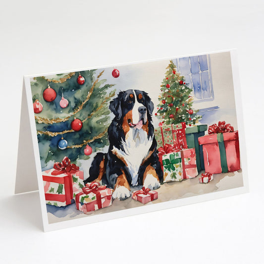 Bernese Mountain Dog Christmas Greeting Cards Pack of 8 Blank Cards with Envelopes Whimsical A7 Size 5x7 Blank Note Cards