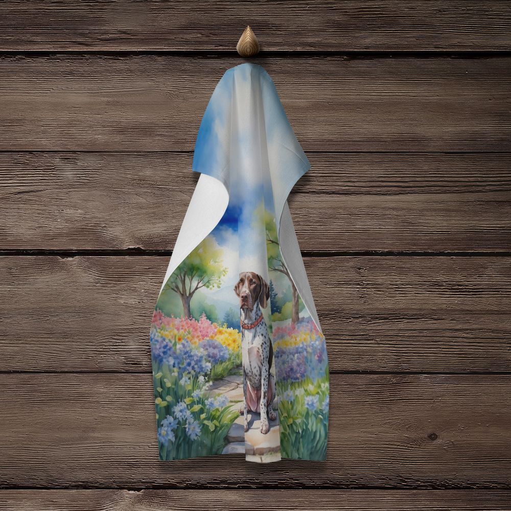German Shorthaired Pointer Spring Path Kitchen Towel Dish Cloths Guest Hand Towel Decorative Bathroom Towel for Face,Tea, Dishcloth, Kitchen and Bath