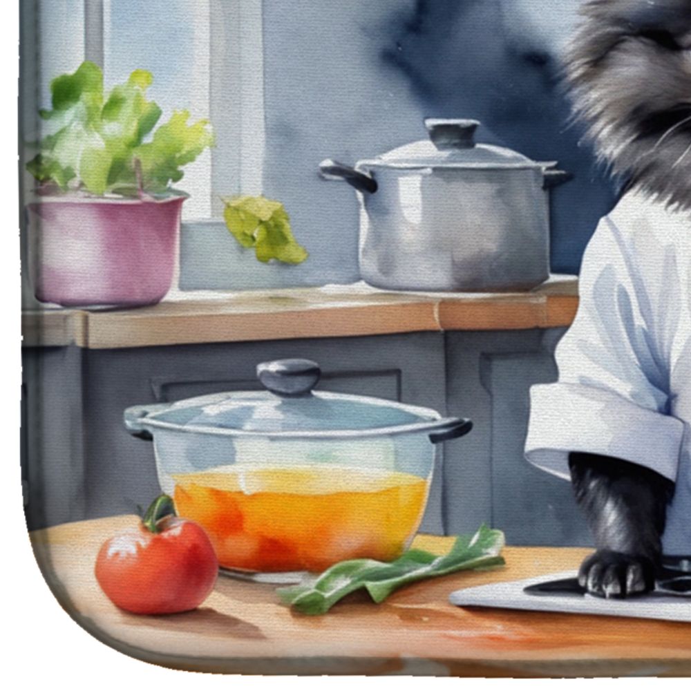 Pomeranian The Chef Dish Drying Mat Absorbent Dish Drying Mat Pad for Kitchen Counter Dish Drainer Mat for Countertop, 14 x 21", Multicolor